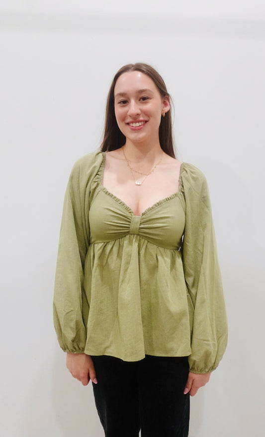 Green Bow Blouse image 2